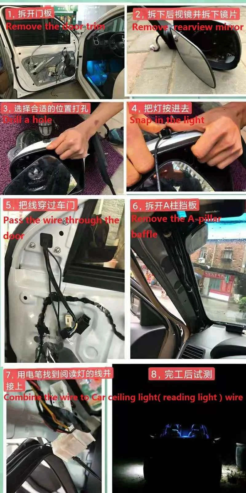 Mini size DIY Aluminum Alloy Parking Radar design led Eagle eye light for Car Side Mirror Puddle lamp Under Rearview glass light