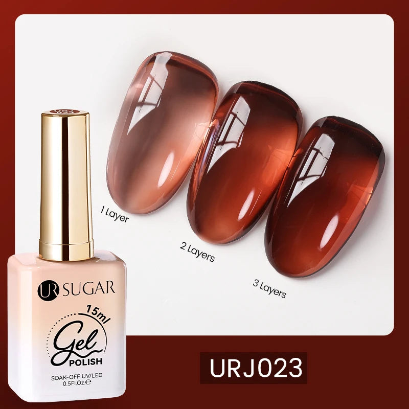 UR SUGAR 15ml  Autumn Winter Red Cat Magnetic Gel Nail Polish White Dopamine Nail Sparkling Glitter Soak Off UV LED for Manicure