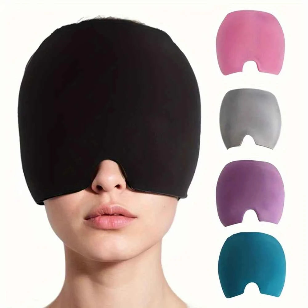 Migraine Relief Cap - Dual Hot & Cold Therapy Head Wrap for Headaches, Sinus Pressure & Puffy Eyes