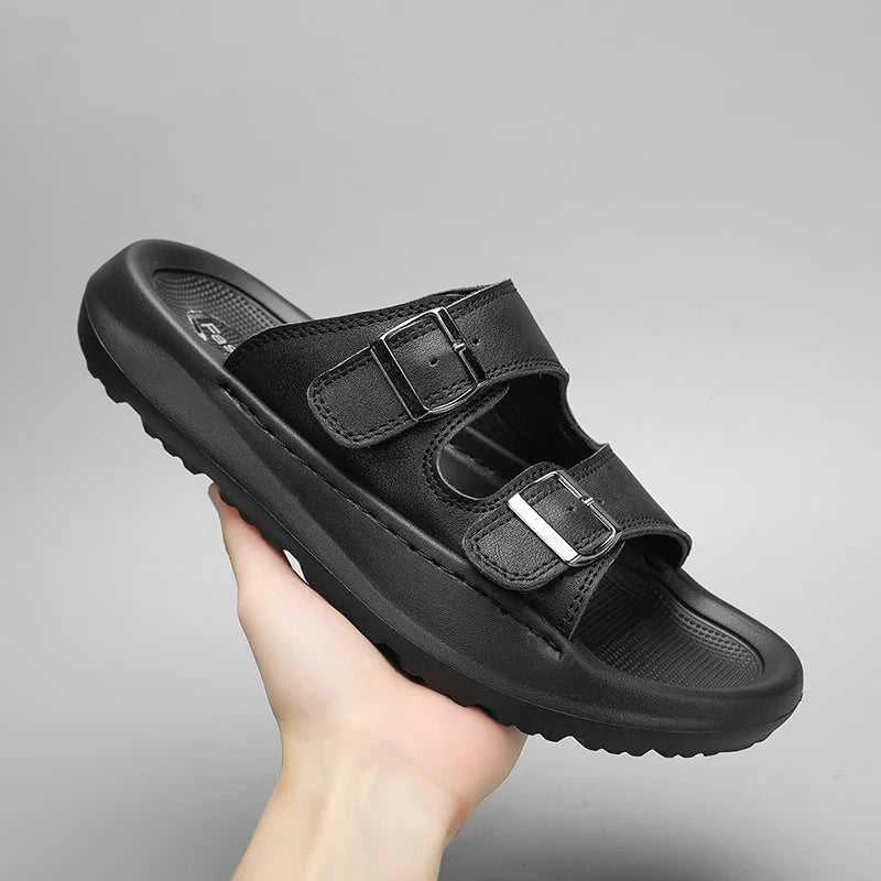 Italian Leather Double Buckle Cowhide Slippers for Men Hotel Beach Summer Shoes High Quality Slip on Light Flats Male Flip Flops The jack market .AU The jack market .AU Step Up Your Style: Trendy Shoes for Every Occasion! $ 90 14:193;200000124:100013888