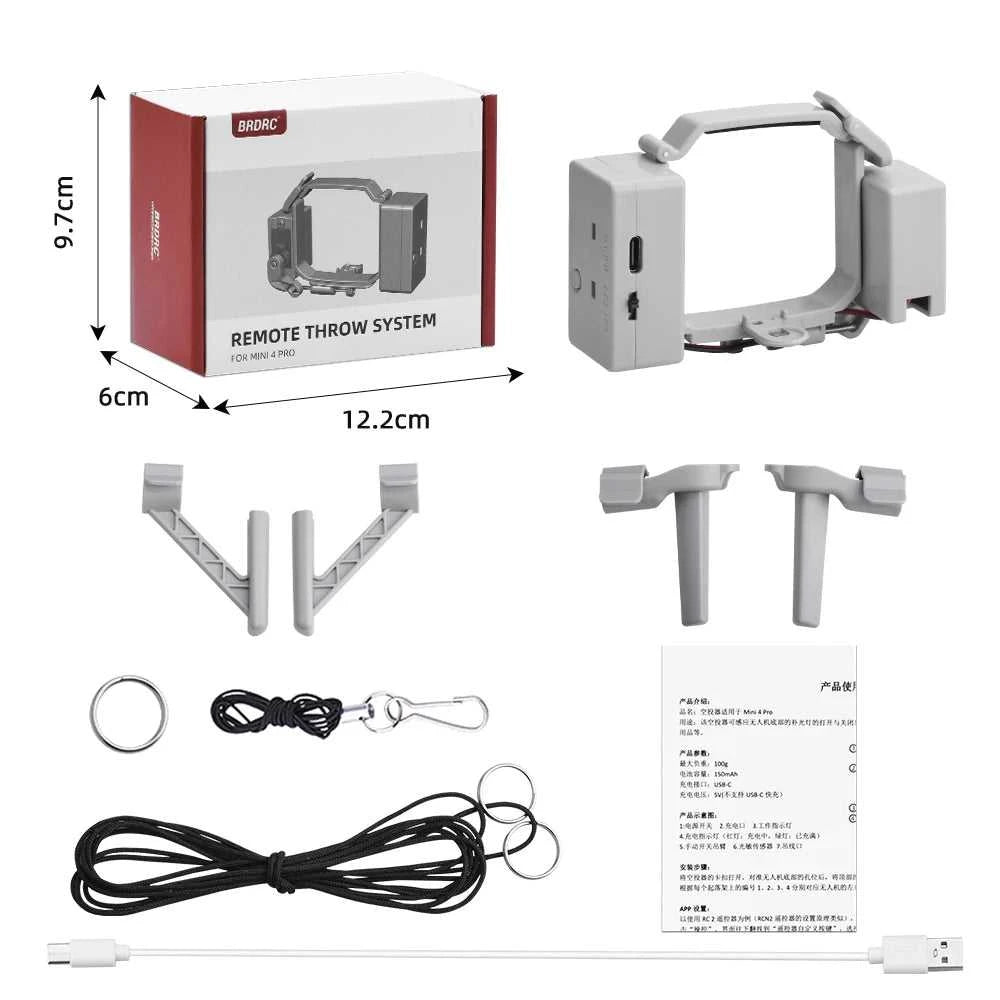 BRDRC Airdrop System for DJI Mini 4 Pro Drone Remote Thrower Casting Fish Bait/Giving Gifts/Emergency Rescue Drone Accessories The jack market .AU The jack market .AU Drones $ 79 14:200006151#Airdrop System