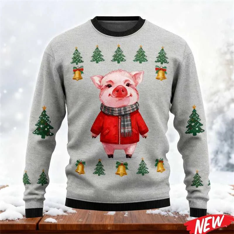 2026 Ugly Christmas Sweater For Men Cute Animal Pig Pattern Oversized Sweatshirt Family New Year Holiday Round Neck Hoodie The jack market .AU The jack market .AU Men Fashion $ 40 14:365458#Swea-ZXA68967;5:100014065