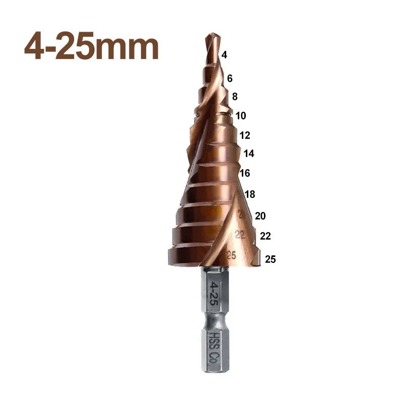 M35 5% Cobalt Step Drill Bit HSS-Co High Speed Steel Cone Hex Shank Metal Drill Bit Tool Set Hole Cutter For Stainless Steel