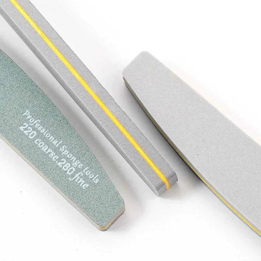 5/10 Sponge Block Nail Art File 220/280 Grit Green/Grey Halfmoon Lime a Ongle Buffer Nail Supplies Professional Manicure Tools