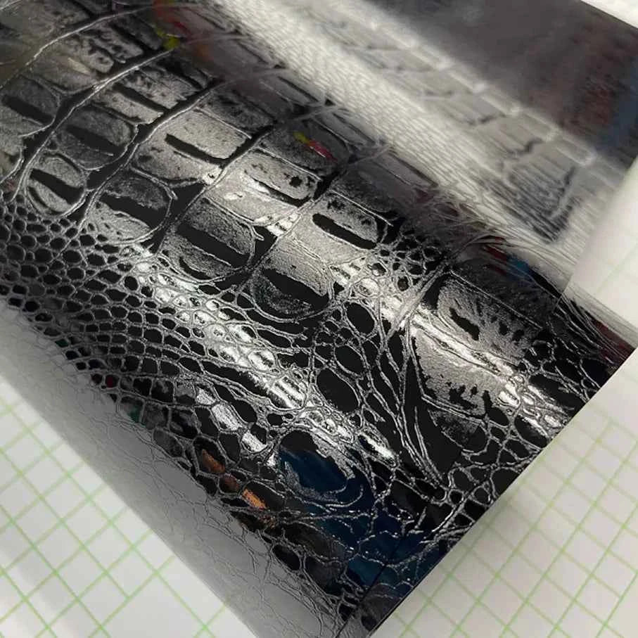 50CM*800CM Black Snake Skin Leather Grain Texture Vinyl Car Wrap Sticker Decal Film Adhesive Sticker Interior Car Styling
