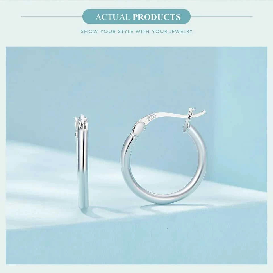 BAMOER 925 Sterling Silver Bold Classic Hypoallergenic Hoop Earrings, 14K White Gold Plated Glossy Tube Earrings for Women Gift The jack market .AU The jack market .AU Jewellery & Chains $ 65 200000226:365458#Gold - 21mm;200007763:201336100
