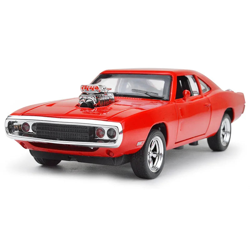 1:32 Simulation 1970 Dodge Charger Alloy Sports Car Model Sound Light Pull Back Luxury Car Children's Toy Gift Ornaments