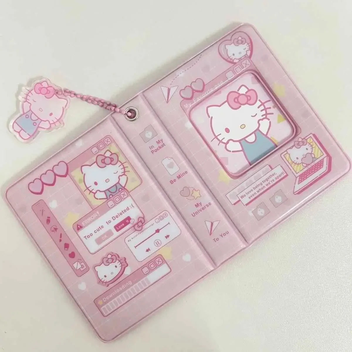 Hello Kitty Refillable Photo Album Cute Cartoon Design for Kpop Star Cards Collection Kawaii Memory Book with PVC Sleeves Gift