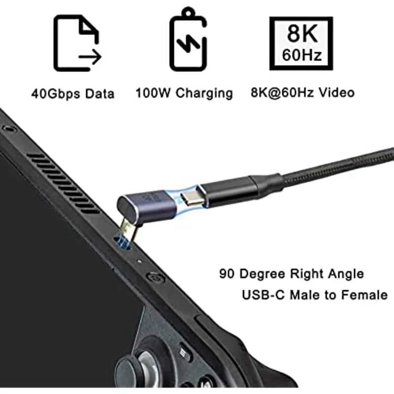 90 Degree Right Angle USB C Male Adapter to USB C Female Adapter With 40 Gbps PD 100W 8K@60Hz Video Compatible For Steam Deck The jack market .AU The jack market .AU Accessories Electronics $ 49 <none>