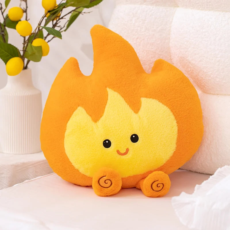 46CM Cute Little Fire Man Plush Toys Cartoon Anime Stuffed Dolls Kawaii Room Decor Toy Hobby Collection