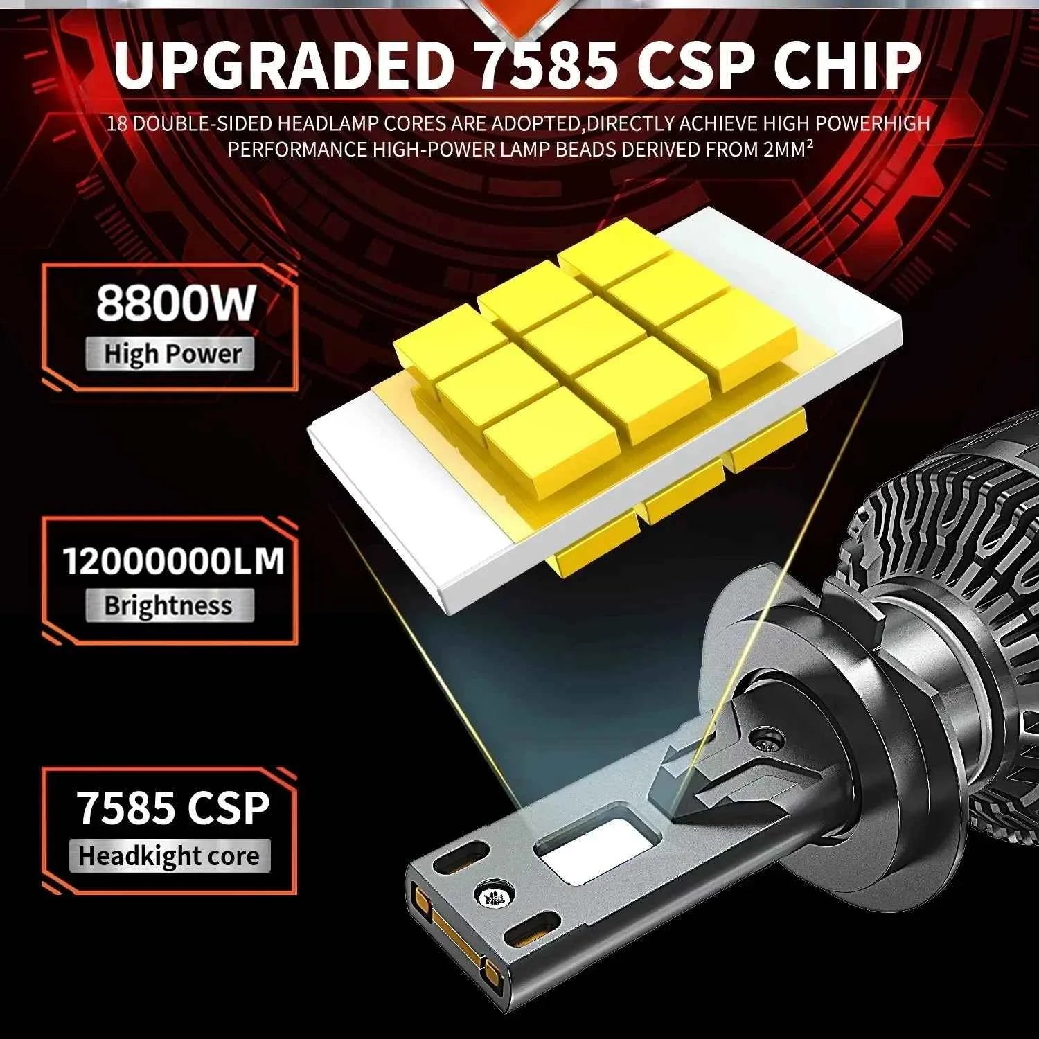 8800W 12000000LM H4 H7 LED Canbus H11 H8 H1 H3 9005 HB3 9006 HB4 H8 H9 9012 9007 9008 H13 LED Headlights Car Headlamp Bulb 12V