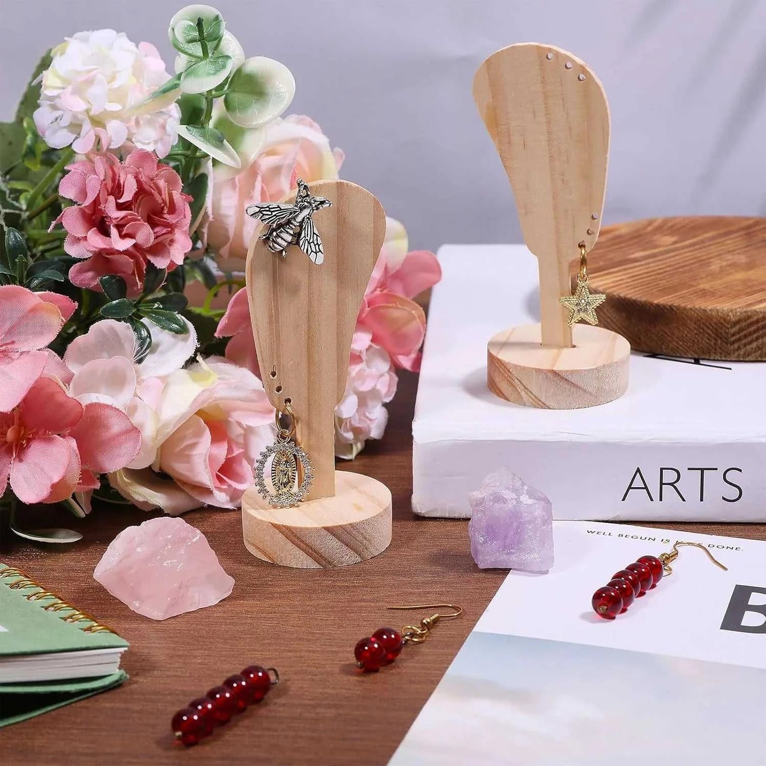 2Pcs Jewelry Display Rack Ears Shape Stand Show Charms Universal Professional Showcase Boutique Set Earrings Shelf The jack market .AU The jack market .AU Jewellery & Chains $ 47 14:29#2pcs log wood