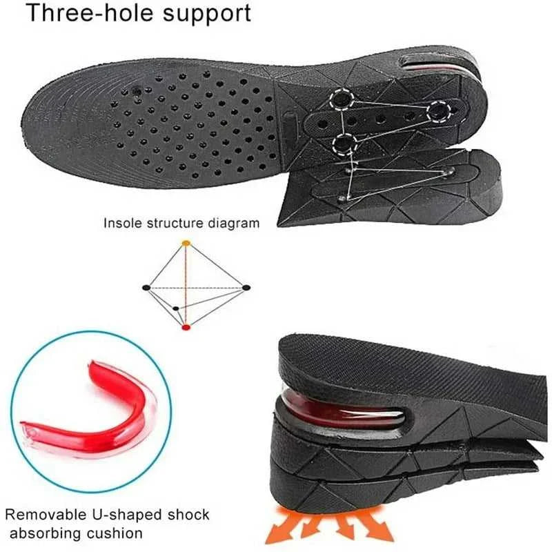 3-9cm Invisible Height Increase Insoles 3 Layer Air Insert Adjustable Cut Heel Insert Men Women Shock Absorbing Growing Sole The jack market .AU The jack market .AU Step Up Your Style: Trendy Shoes for Every Occasion! $ 52 14:691#3CM-Black