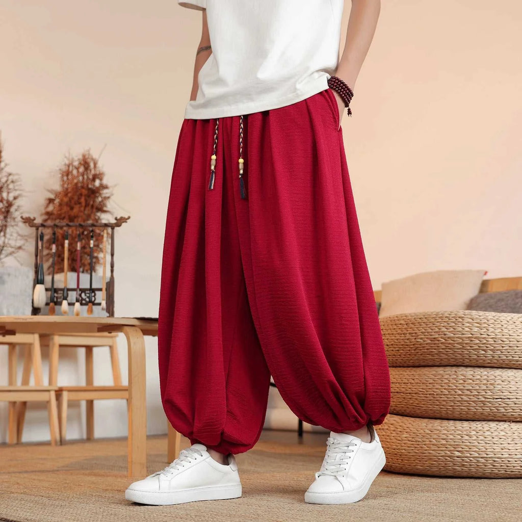 Summer Wide Leg Pants Men's Solid Color Casual Japanese Styles Harun Pants Men Fashion Loose Harajuku Lantern Trousers Plus Size The jack market .AU The jack market .AU Men Fashion $ 61 14:193#Red;5:361386#Asian M 50-60KG