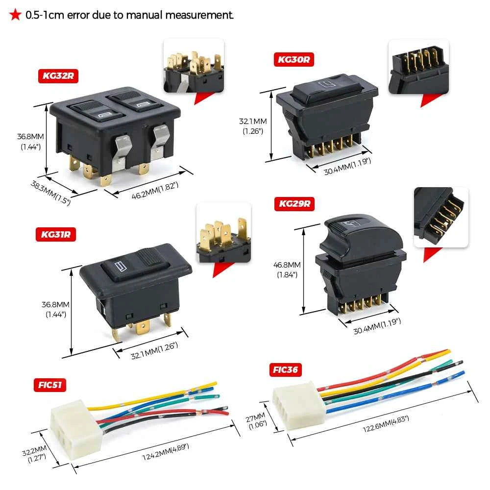 Universal DC 12V 20A Car Electric Power Window Control Switch 5-pin ON/OFF Window Regulator Switch Accessories
