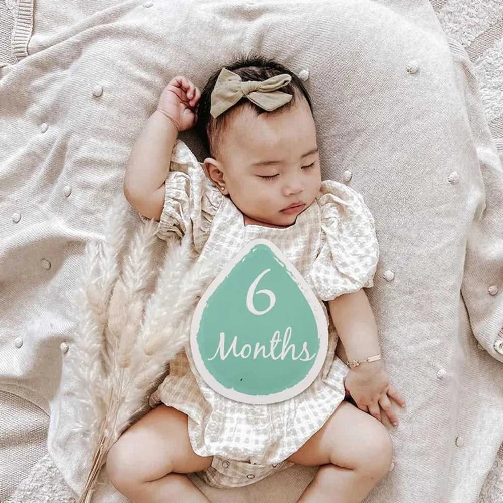 Baby Bear Milestone Number Monthly Memorial Cards Newborn Birthday Gifts Souvenir Newborn Birth Photo Photography Accessories