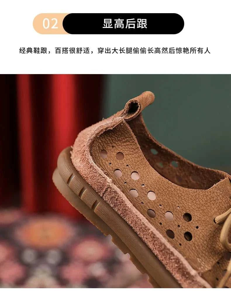 Careaymade-Summer top layer cowhide sandals,clown cute big toe shoes,hollow hole shoes,pure Handmade breathable casual shoes 34 The jack market .AU The jack market .AU Step Up Your Style: Trendy Shoes for Every Occasion! $ 112 14:29#Beige Elastic band;200000124:200000334
