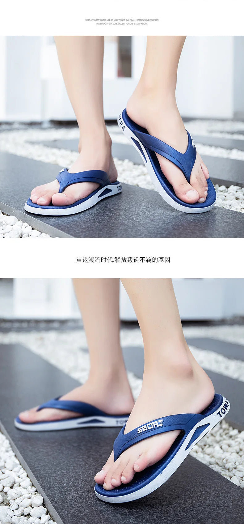 Wholesale Men's Flip Flops Non-Slip Beach Slippers - Outdoor Sandals Breathable Fashion Summer for Men
