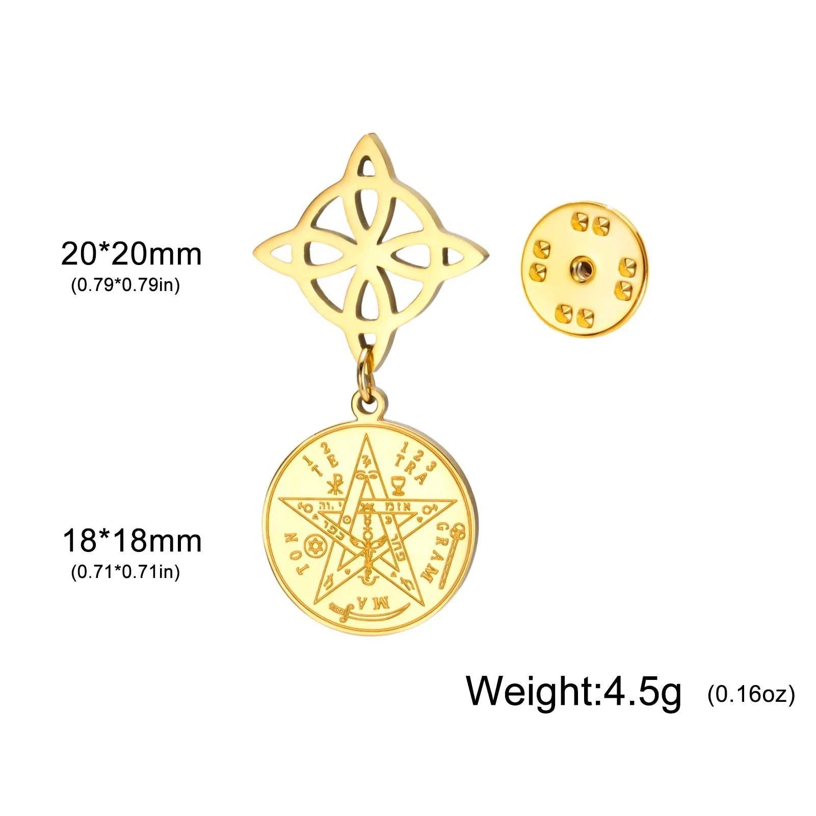 Witch Knot Tetragrammaton Pentagram Badge Pins Stainless Steel Brooch for Women Men Amulet Accessories Witchcraft Jewelry Gifts The jack market .AU The jack market .AU Jewellery & Chains $ 47 200001033:350853#A Steel Color
