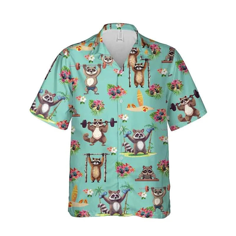 Funny Animal Raccoon 3D Print Beach Shirts For Men Procyon Lotor Lover Short Sleeve Bear Lapel Blouse Hawaiian Boy Button Tops The jack market .AU The jack market .AU Men Fashion $ 30 14:193#CS2024AT1802;5:100014064