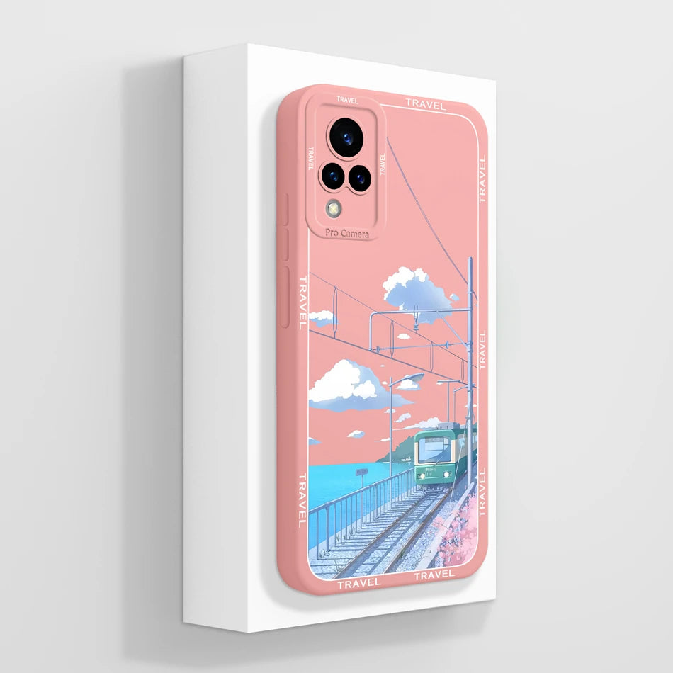 Vivo V21 Liquid Silicone Case - Full Coverage Anti-Drop Protection, Stylish & Soft Back Cover