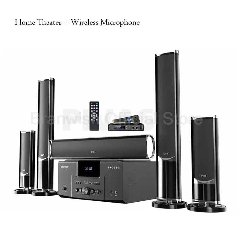 160W Home Theater Set 4Ω Bluetooth Speaker 8 Inch Subwoofer 5.1 Sound System Audio Set For Karaoke TV Living Room KTV Studio The jack market .AU The jack market .AU Accessories Electronics $ 1048 14:348#1Set x Mic
