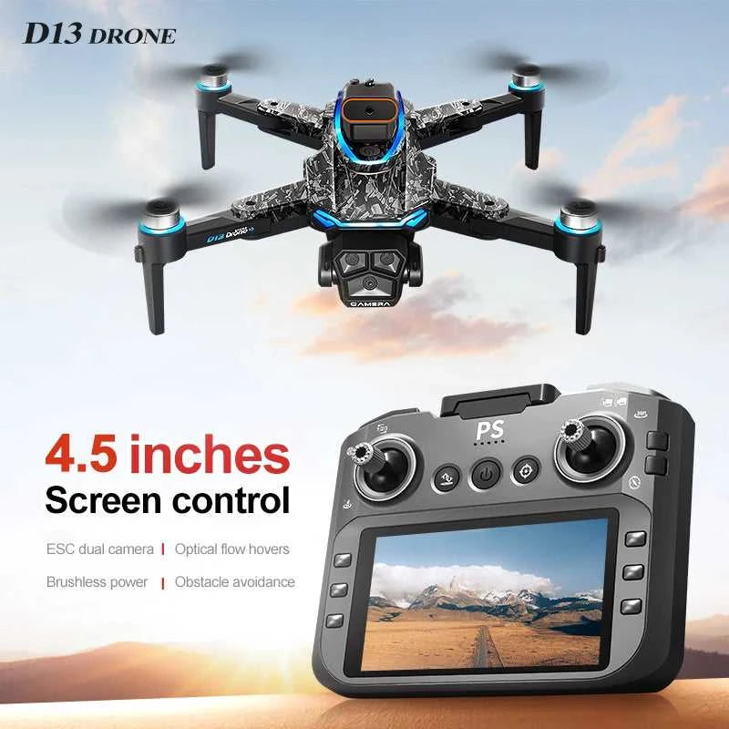 New D13 RC Drone 4K Professional HD Triple Camera 5G WIFI FPV Dron 360° Obstacle Avoidance Brushless Large Screen Quadcopter Toy The jack market .AU The jack market .AU Drones $ 128 14:29#D13-Screen Drone