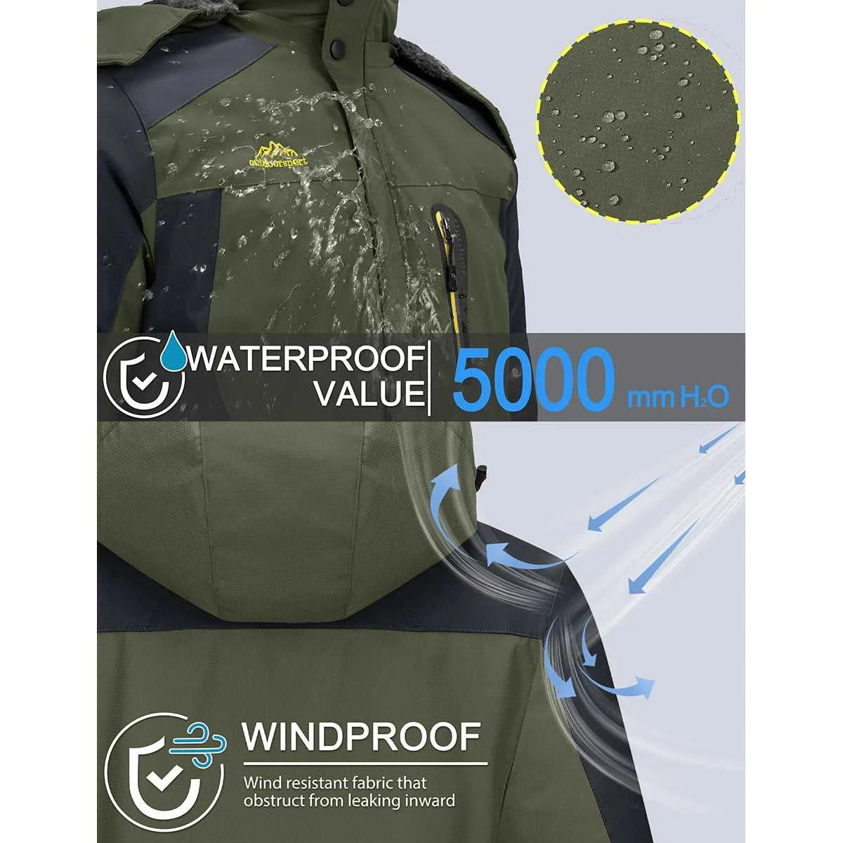 TACVASEN Men's Waterproof Ski Jacket Fleece Lining Warmth Parka Winter Snow Working Outdoors Hooded Coat Rain Shell Windbreaker The jack market .AU The jack market .AU Men Fashion $ 76 14:771#Blue;5:361385#CN 4XL (US L)