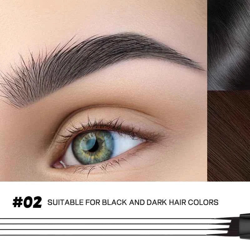 High Quality 24 Hour Four Forks Natural Water Resistant Liquid Eyebrow Pen Makeup Non-Blotting 4-Split Eyebrow Pencil Cosmetics