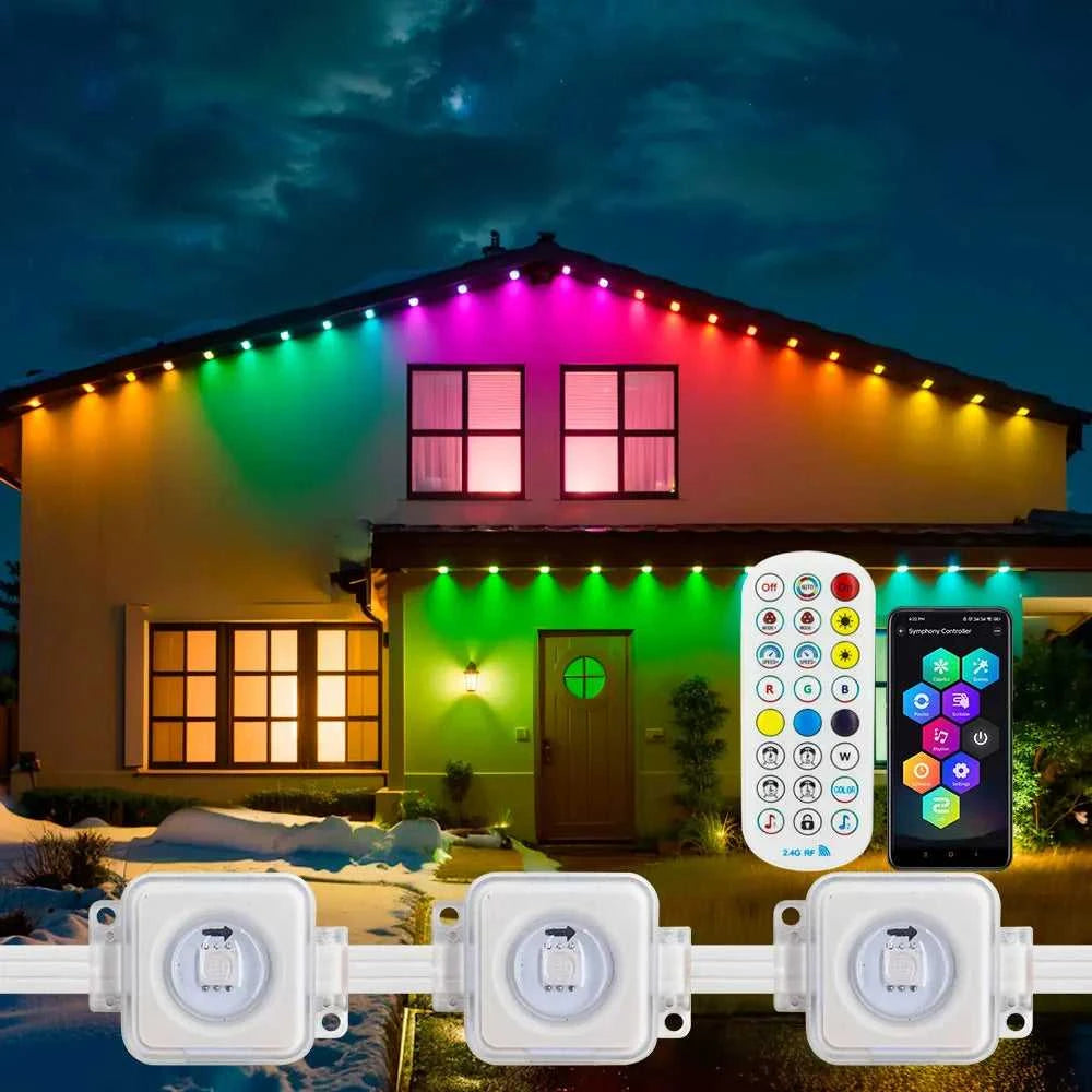 5054 16703IC(WS2811 WS2812B) Outdoor Eaves LED Light String Kit 2.4G BEL+WIFI Controller Work With Alexa Google Home Assistant The jack market .AU The jack market .AU Home $ 224 136:9131281595#Eaves LED Light;14:233220333#UK Plug;380:42061083#45m