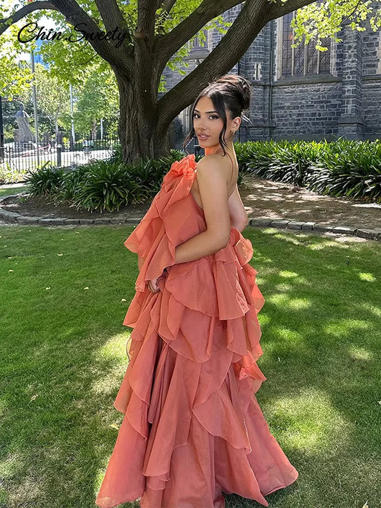 Blissful Blooms Dress - Ruffled Backless Sleeveless Floral Maxi for Effortless Summer Elegance