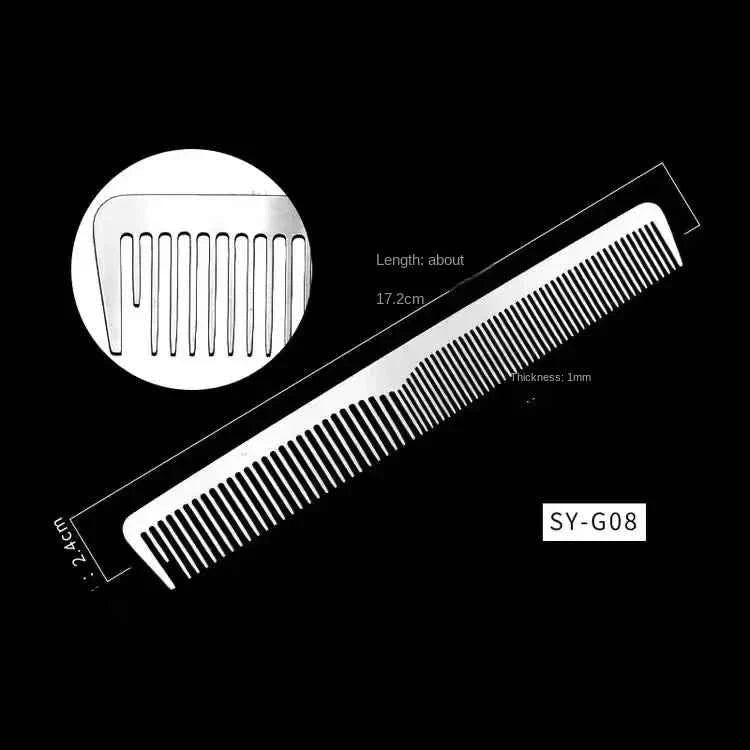 Titanium Steel Hair Comb - Ultra Thin, Anti-Static Design for Professional Barbers and Stylish Men