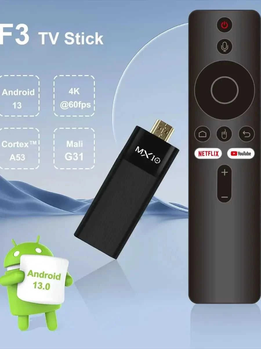 Ultra HD 4K Android TV Stick MX10-F3 Stick Mini Home TV Stick H313 Quad Core Support 2.4/5G Dual Wifi 2GB RAM 16GB ROM The jack market .AU The jack market .AU Home $ 83 14:193