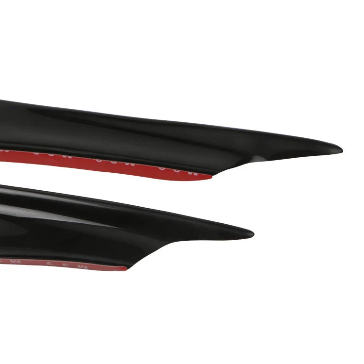 4pcs Universal Car Front Bumper Lip Fin Splitter Body Spoiler Canards Spoiler Car Tuning Canard Decor Black Carbon Fiber