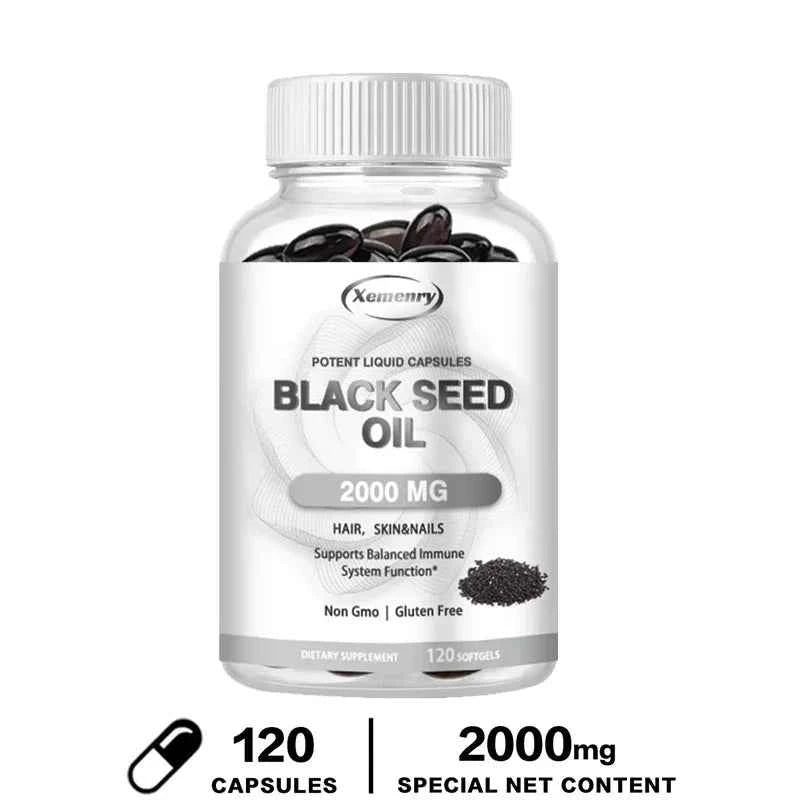 Vegan Black Seed Oil Capsules - Pure Cold Pressed - Black Cumin Seed Oil Capsules, Non-GMO Vegan Black Seed Oil Supplement
