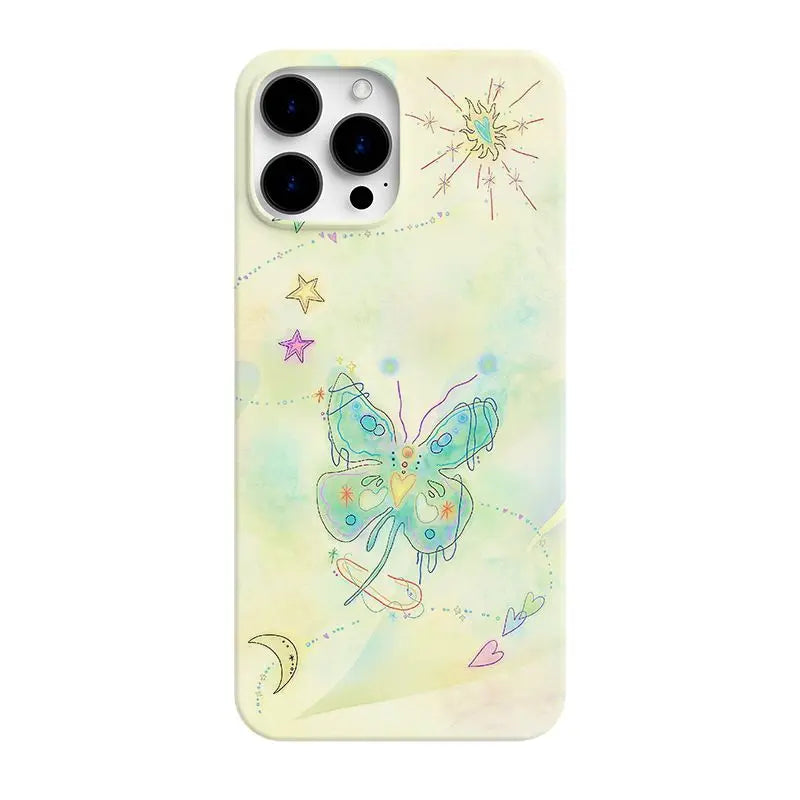 Butterfly Dreams Shockproof iPhone Case - Cute Cartoon Design for iPhone 16, 15, 14, 13 Pro Max, 12, 11, 8, 7, X, XS, XR