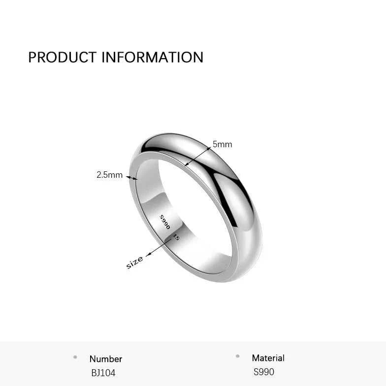 BOCAI New 6.5~7.9G S990 Pure Silver Jewelry Plain Circle Simple Glossy Couple Men and Women Ring Trendy Gift The jack market .AU The jack market .AU Jewellery & Chains $ 106 200000369:200000287