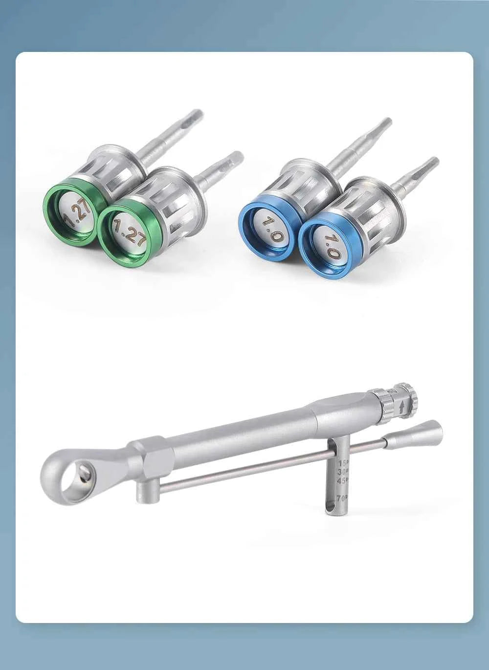 AZDENT Dental Implant Torque Wrench Kit - 16 Precision Drivers & 1 Autoclavable Wrench for Seamless Dental Procedures