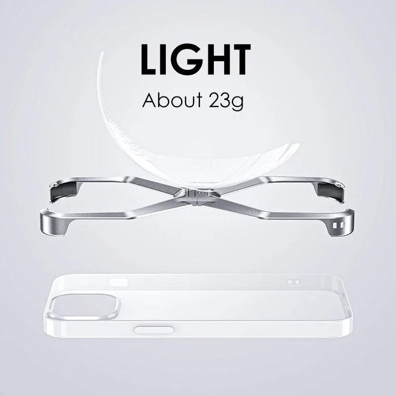 AluGuard Rimless Armor Case for iPhone 13-16 Pro Max – Shockproof, Removable Design & Advanced Heat Dissipation