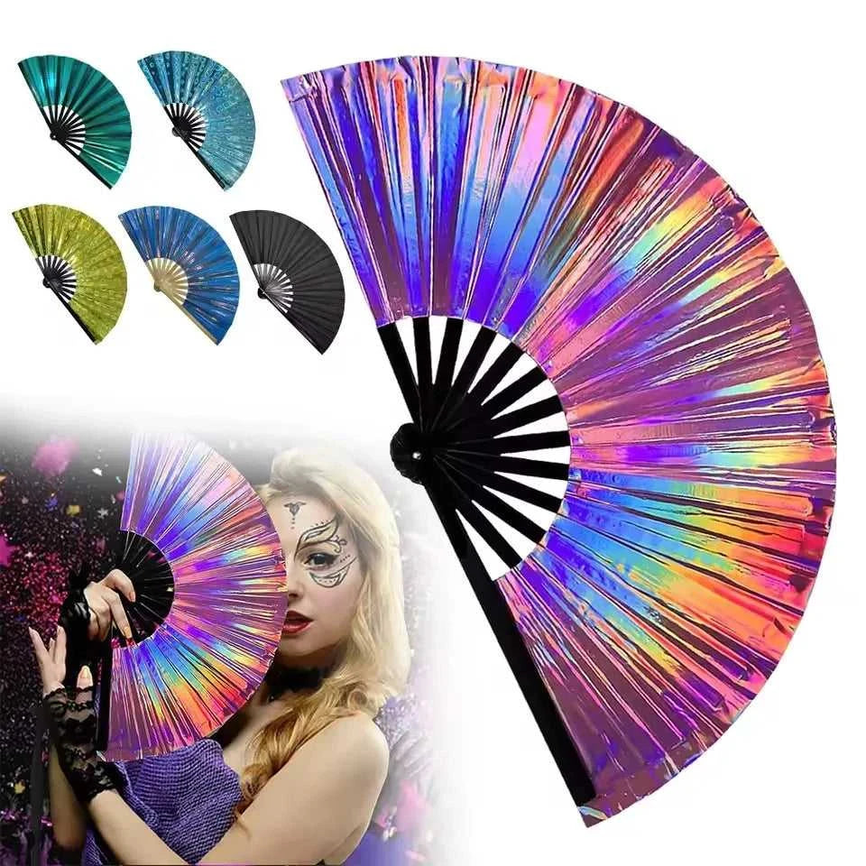 Raves Hand Fan Foldable Craft Holding Lasers Colors Hand Fan Festival Handheld Folding Fan For Dance Decoration Holiday Party The jack market .AU The jack market .AU Home $ 29 14:200000195#silver;200467261:203031825#64x33cm