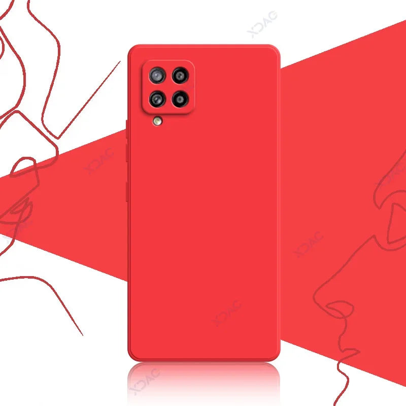 Samsung Luxury Soft Square Liquid Silicone Case - Ultimate Protection for Galaxy A22 4G & A42 5G