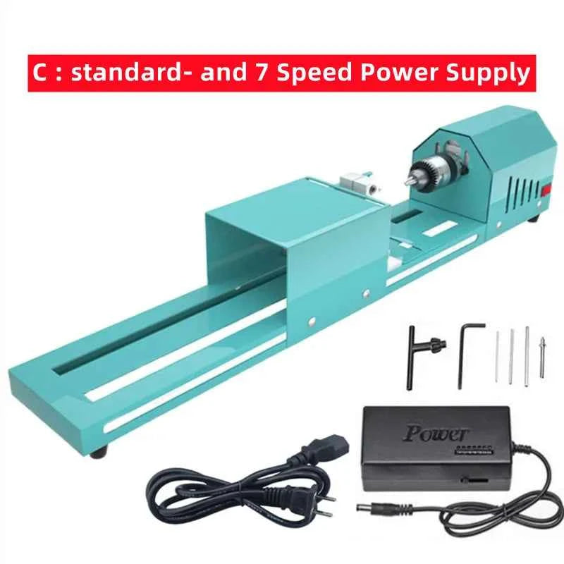 Mini Lathe Machine by [Brand Name] - Versatile Woodturning & Polishing Tool, Adjustable for Creative Projects, 110V-240V