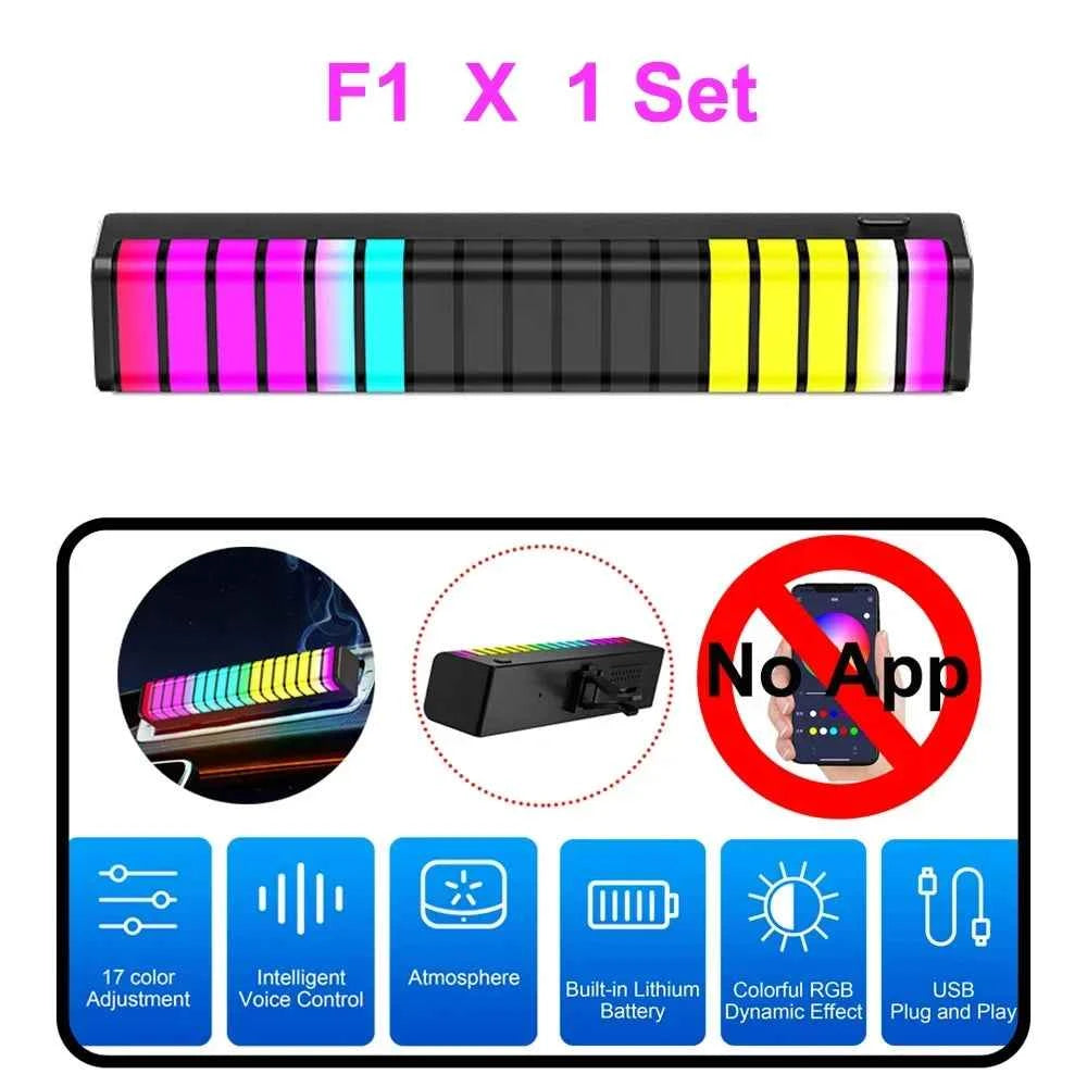Car Music Rhythm Lamp Air Freshener RGB LED Strip Sound Control Voice Rhythm Atmosphere Light  256 Colors Option App Control