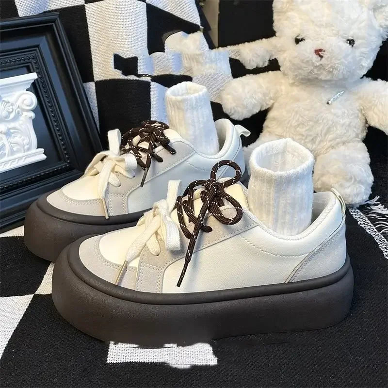 Fashion 2025 Round Toe Lace Up Women's Shoes Offers Trends Original 39 Walking Y2k New Aesthetic Cheap Ladies Footwear On Sale
