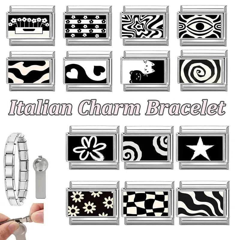 Creative Black Series Cute Rabbit Cat Heart Star Eye Lips Italian Charm Links Fit 9mm Stainless Steel Bracelet DIY Making Gifts The jack market .AU The jack market .AU Jewellery & Chains $ 52 200001034:200003757#A14;200007763:201336100