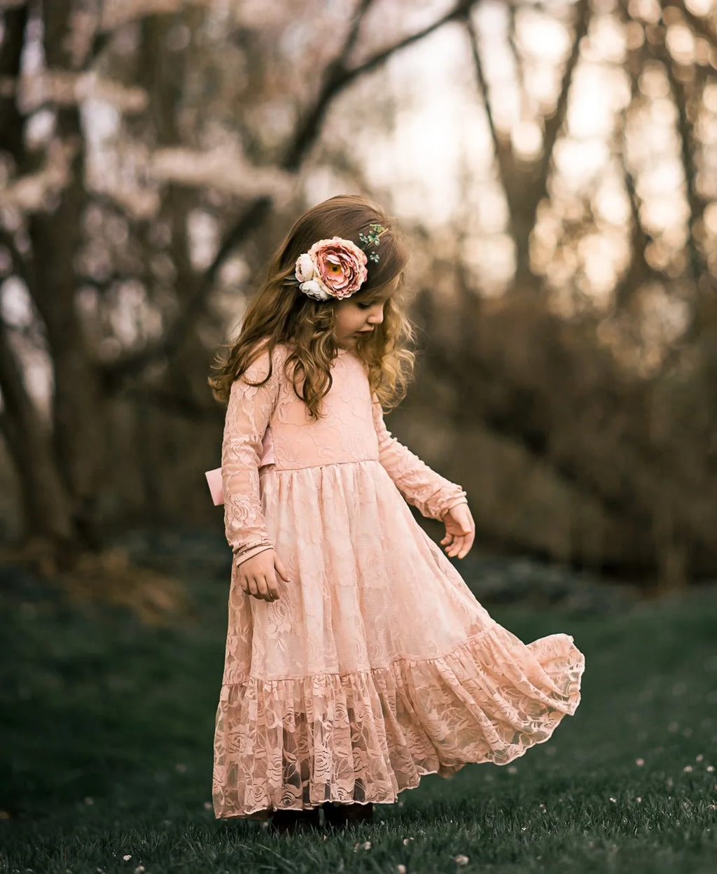 Princes Girls Lace Flower Girl Dress - Elegant Wedding Party Wear for Ages 2-12