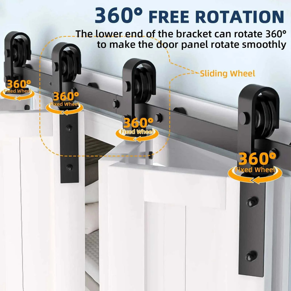 Heavy Duty Bi-Folding Sliding Barn Door Hardware Kit Quiet Side-Mounted Roller – 2/4 Bifold Doors For Closet Laundry Bedroom The jack market .AU The jack market .AU Home $ 131 14:365458#52in for 4 Doors;200007763:201336106