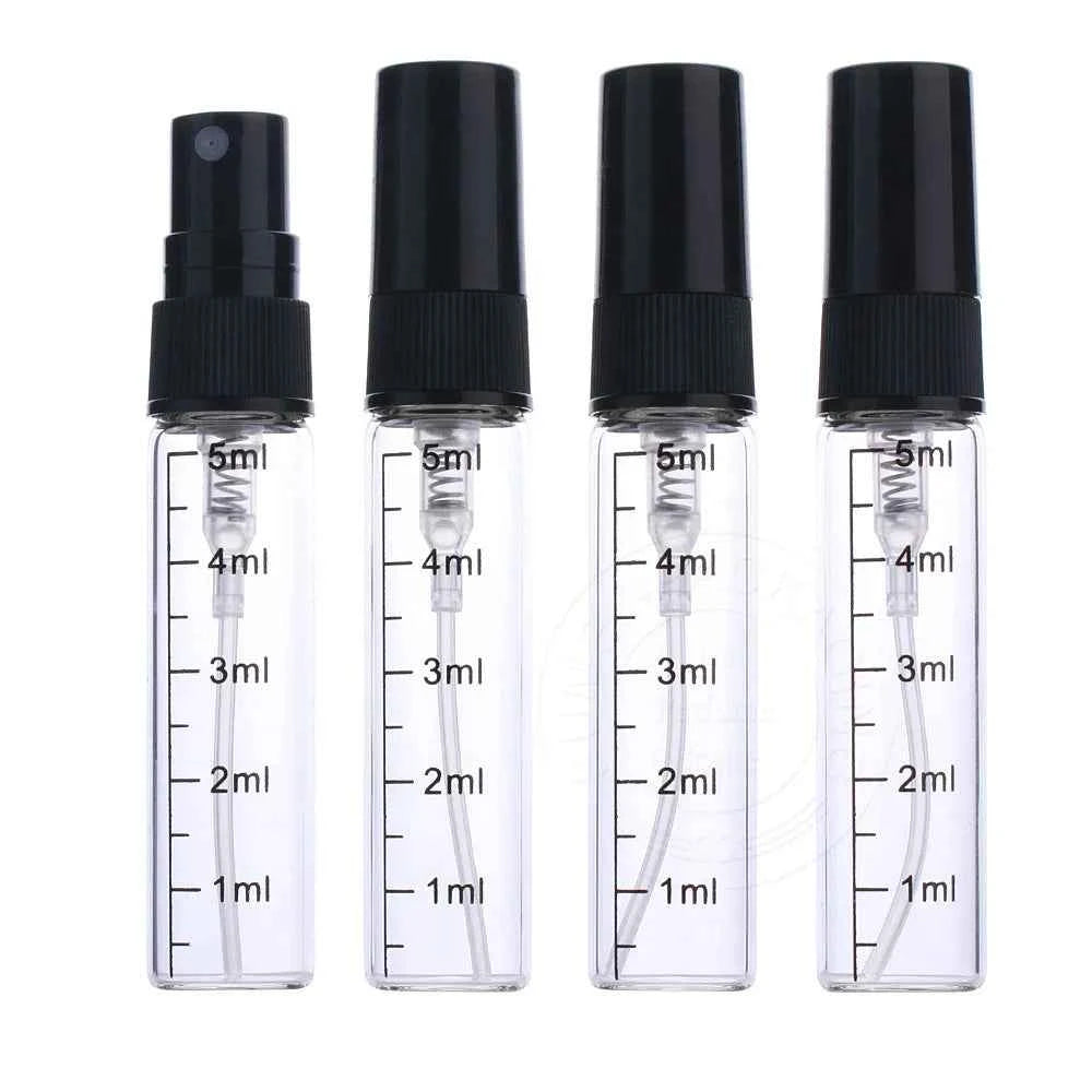 20/50/100pcs 2ml 3ml 5ml 10ml Mini Transparent Glass Perfume Bottle Atomizer Empty Glass Vials Mist Spray Glass Travel Bottle