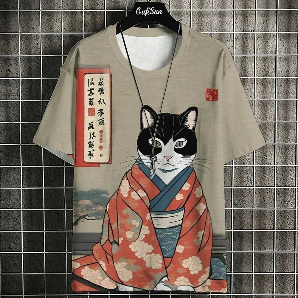 2024 T Shirt Men Japanese Samurai Cat 3d Printed T Shirts For Casual Fashion Funny Shirt Top Tee Men Clothing The jack market .AU The jack market .AU Men Fashion $ 26 14:193#P2TGL23FD;5:4183
