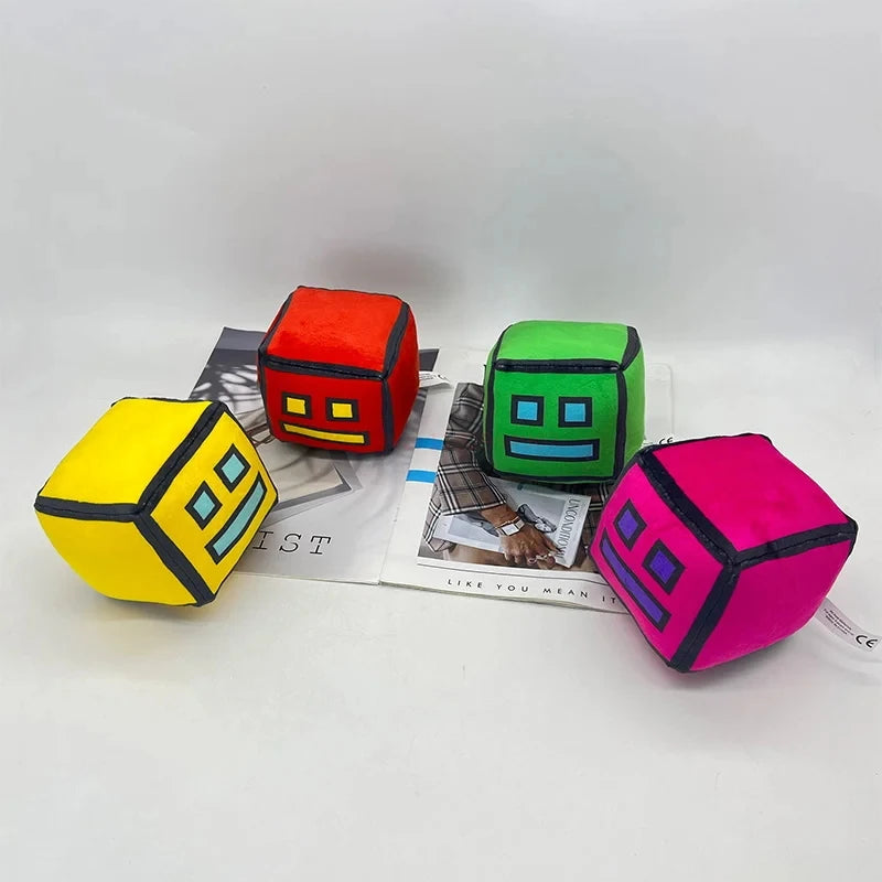12cm Geometry Dash Game Plush Toy Cute Cartoon Anime Game Doll Soft Stuffed Peluche Plushie Toys Home Decor Child Birthday Gift